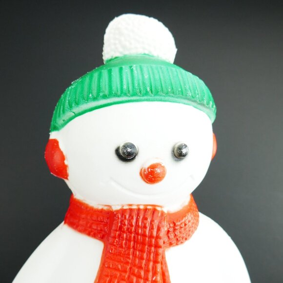 VTG 1980s Plastic Snowman 14" Blow Mold w/ Working Light, Retro Christmas Decor - Picture 3 of 8